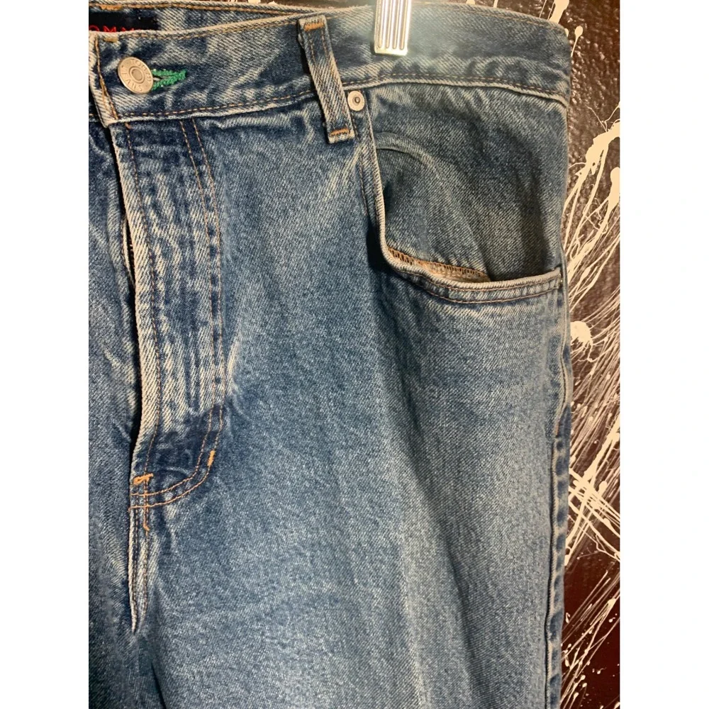 Vintage Tommy Hilfiger Tommy Jeans Light Wash Straight Leg Denim 38x32 Mens 90s